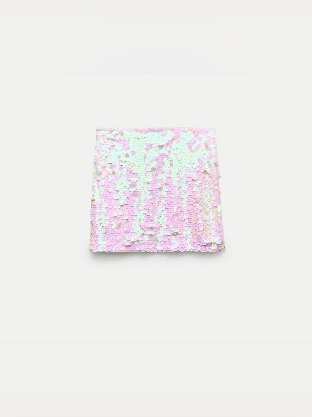 Zara Iridescent Sequin Mini Skirt - Pink Green Shimmer Size S